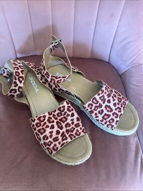 Soda Pink Leopard Print Espadrille Sandals